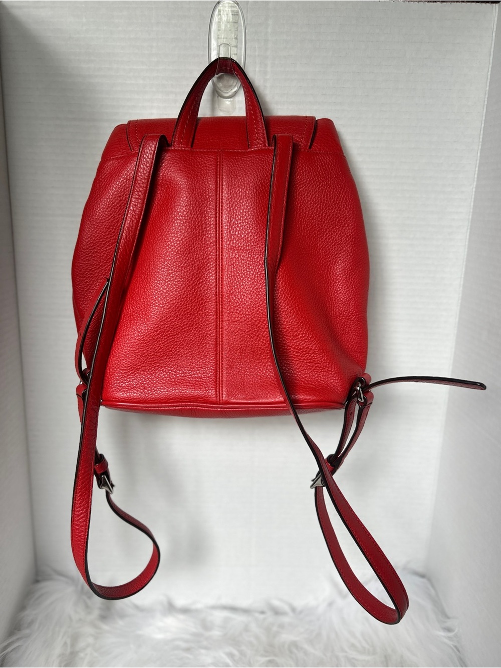 Coach Parker Red Leather Drawstring Backpack - Women Bags - Picture 4 of 8
